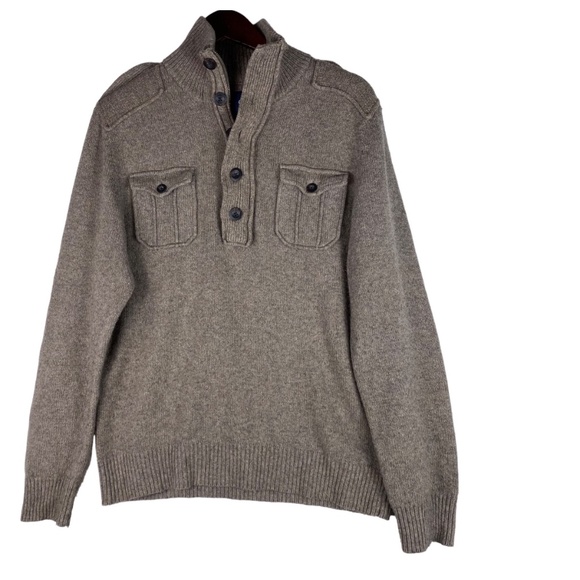 Gap Mens Medium Sweater Pullover Tan Brown Wool Blend - Picture 2 of 7